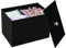 Wuudy Tamponhalter für Badezimmer, Hai-Woche, Tampon-Aufbewahrung, Acryl-Badezimmer-Organizer mit Deckel, feminine Pads-Organizer-Box mit herausnehmbarer Trennwand, Schwarz