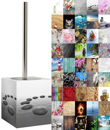 Sanilo WC Bürste, viele schöne Klobürsten zur Auswahl, hochwertige Qualität, Elegantes Design (Black Stones)