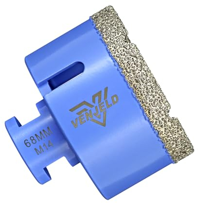 Foret Diamant Carrelage 68mm Scie Cloche avec Filetage M14 Perçage à Sec pour Céramique Porcelaine Carrelage Granit Marbre Pierre VENJELD