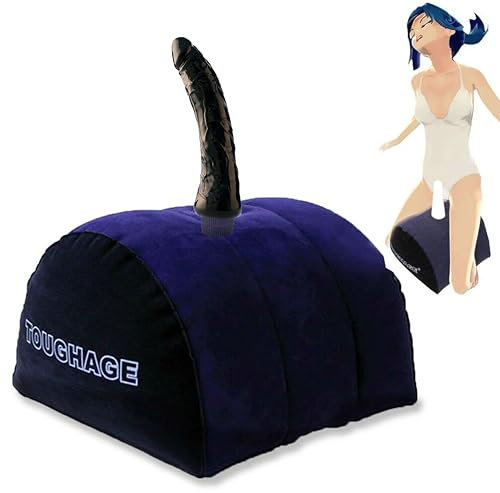 KunBang Aufblasbares Kissen Sex mit Vibrator Dildo Sex Positionen Erotisches Kissen G Punkt Stark Stimulieren Klassischer Dildo Multifunktionale Aufblasbare Sexmöbel (Kissen+Schwarz Dildo)