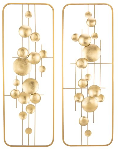 2er-Set Wandskulpturen Quadrat Wanddekoration Metall Wandschmuck Dekorationen 3D Metallbilder Modernes Kunstwerk für Haus Wohnzimmer Esszimmer Schlafzimmer Küche Korridor, Typ-1