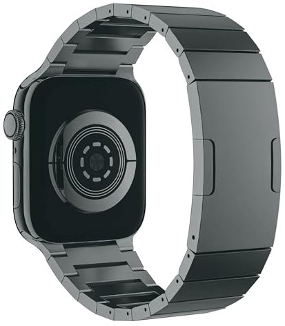 MaKTech Banda de Titanio,Correa de Pulsera de Metal Ligero Con Hebilla Incrustada,para Apple Watch Serie 11/10/9/8/7,SE 3/2/1 [2025] (42mm/41mm/40mm,Gris)