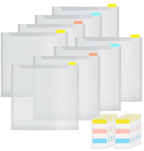 Transparenter Papier-Organizer, Papieraufbewahrungs-Organizer, transparente Scrapbook-Hülle, 30,5 x 30,5 cm, transparenter Papierhalter, Haftindex-Tabs für Papierorganisation,