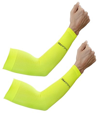 SLIMCELL Gambetti Manicotti Braccia Sportivi - Manicotti Pallavolo Anti UV UPF 50+, Fascia Braccio Padel a Compressione, Running, Tennis, Arm Sleeve Gaming, Ciclismo, Golf - Made in Italy