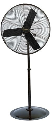 Garland Ventilador industrial TURBO 24P-V23 - Ventilador profesional de taller de pie con cabezal oscliante, 260 W y 196 m3/min