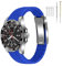 SINAIKE Bracelets de montre en caoutchouc silicone, bracelet à extrémités incurvées et effilées pour Moonswatch, 20 mm bracelet de montre pour homme et femme avec boucle de plongée, bleu