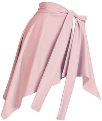 AWOCAN Damen Rosa L Wickelrock Yoga Ballett Tennis Jogging Rock, Midi, Polyester, Rosa, L