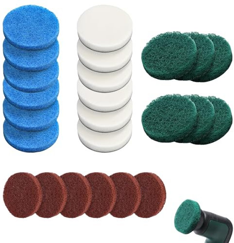 Elektrische Reinigungsbürste Set, 24 Stück Aufsatz für Universal Brush, zum Bosch Home/Garden 6033 Reinigungsbürste, Akku Reinigung Pad Bürste Universal, Reinigung pad Zubehör, Reinigung Pads Set