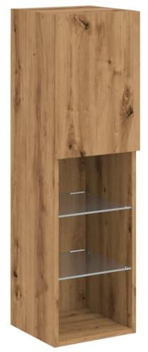 vidaXL TV Schrank, Fernsehschrank mit LED Stauraum, Fernsehtisch für Wohnzimmer Schlafzimmer, Wandschrank Hängeschrank, Artisan-Eiche Holzwerkstoff