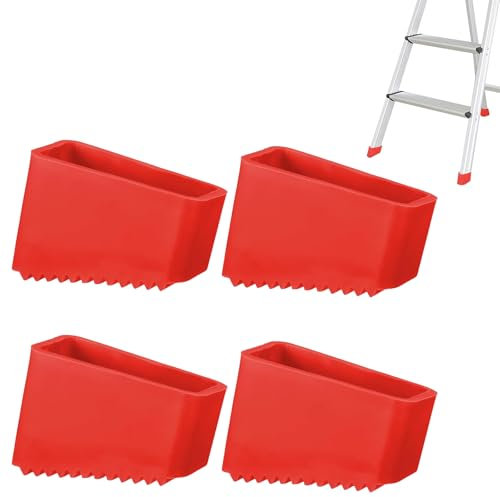 GIONAR Lot de 4 patin Escabeau Universel en Caoutchouc Antidérapant, Couvre-Pieds de Sécurité pour Échelles Télescopiques - Accessoire Essentiel pour Bricolage et Travaux