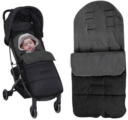 Saco de dormir para bebé de invierno, saco universal para silla de paseo Sacos de Abrigo para Carritos Saco de Dormir Universal para Bebé Antideslizante, Impermeable y Fría, Desmontable(Negro)