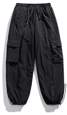 TDHLW Damen Herren Ski Baggy Cargo wasserdichte Cargo Schneehose Snowboard Outdoor Wanderhose füR Wintersport,Schwarz,L