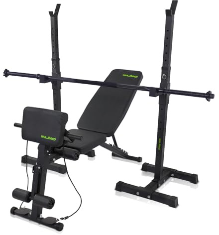 wuuhoo® Homegym-Set – Verstellbare Hantelbank, Langhantelständer & Hanteln für Standard und Olympische Maße Apex x Ramon x Vera