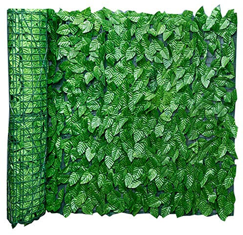 Haie de lierre artificiel en plastique pour extérieur, protection contre les UV, 0,5 x 3 m