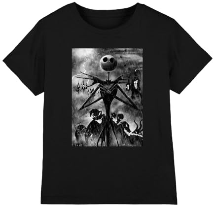 The Nightmare Before Christmas Boy's Jack Skellington Rain Unisex Kids T Shirt