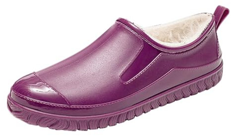 Laquieio Stivali Da Acqua Donna Economici Impermeabili Antivento Molto Comode Scarpe Gomma Nuovi stili per le donne Stivali Alti Stivali da Acqua Donna Lavoro, Viola, 39 EU