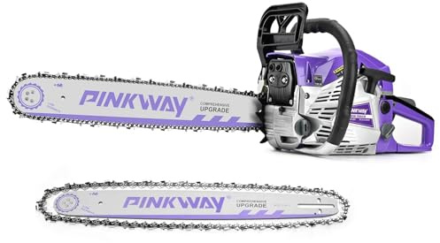 2-cycle 63CC Chainsaw Saw Gas Powered 20 Chain Saws Cordless Petrol Saw Handheld Chainsaw with 2 Chains and Bars for Cutting Wood Trees Branches，63CC-K