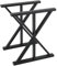 FUKEA Lot de 2 pieds de table en métal en forme de M - Noir - Pour bureau, table basse, table à manger, banc - 60 x 72 cm (l x H)