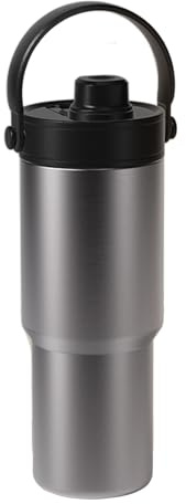Insulated Water Cup, Ceramic Coated Coffee Tumbler, 9.84x2.8 Inches Leakproof with Lid and Straw, Vacuum Kettle, for Travel Work School Outdoor, White Light Brown Black Silver