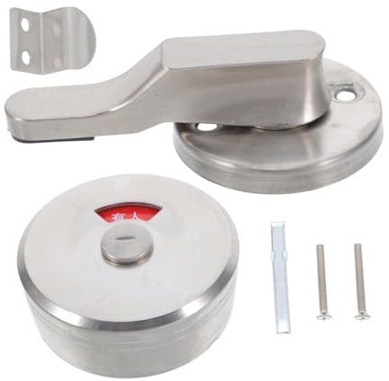SHINEOFI Privacy Indicator Door Lock Silver Privacy Indicator Lock for Public Restrooms, Stainless Steel Material with Ergonomic Latch Design, Suitable for Toilet Partitions