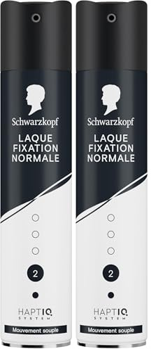 SCHWARZKOPF, Laque Fixation Normale, Mouvement souple, Technologie Haptiq System, Résultat naturel, Formule végane, Sans silicone, Fixation normale, Tenue longue durée, S'élimine au brossage, 250ml