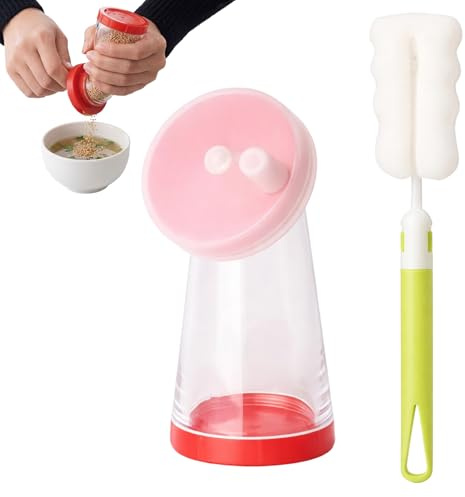 Sesame Seed Grinder, Manual Seed Grinder for Black Sesame Seeds, Compact Food Mill for Kitchen Drawers, Adjustable Texture Control, 2-Piece Set in Red and Green