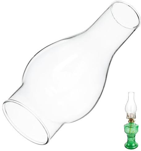 COHEALI Transparent Glass Oil Lamp Chimney Shade | Vintage Replacement Glass Shade for Kerosene Lamps, Indoor Lighting and Emergency Use – 6.50x2.99x2.99in