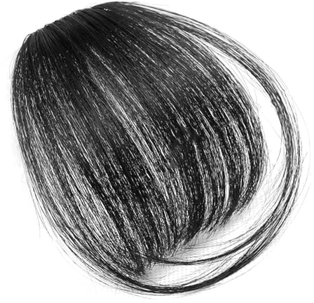 Chiyyak Wispy Front Fringe Bangs Haarspange, Wiederverwendbares Haarteil für den Täglichen Gebrauch, Einfache Handhabung (Habe Koteletten)