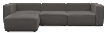 mokebo modulares Sofa 4-Sitzer mit Hocker 'Cubo', Bouclé-Sofa, Wohnzimmer Couch, jederzeit durch Module erweiterbar, kein Aufbau erforderlich, kostenlose Verpackungsmitnahme, Anthrazit