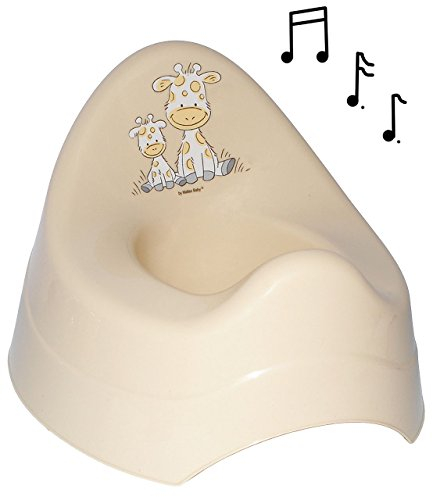 alles-meine.de GmbH Töpfchen/Nachttopf - mit Musik & Sound - groß - mit großer Lehne + Spritzschutz - Giraffe - Creme - Babytöpfchen/Kindertopf/Lerntöpfchen - Toiletten..