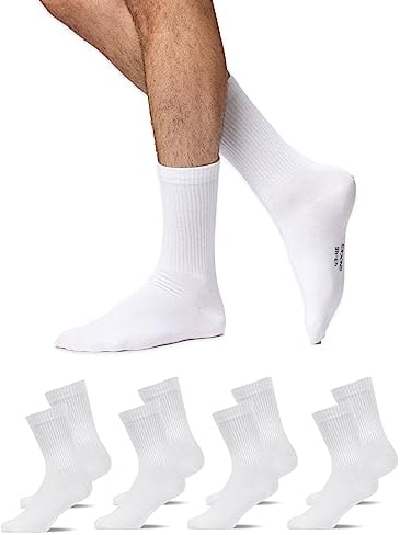 Snocks Herren & Damen Tennissocken (4x Paar) Lange Haltbarkeit Dank Bester Qualität, 01 Weiß (4x Paar), 39 - 42