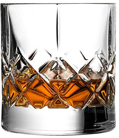 Urban Bar Old Fashioned Tumbler, Ginza Tall Cuts, Lead Free Cut Glass Crystal Whiskey Glass 31cl Model No UB4830
