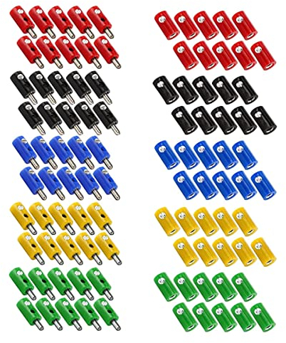 WITTKOWARE Sortiment Krippen/Modellbau Zwergstecker/-kupplungen 2,6mm, 100-teilig, 5 Farben (rot/schwarz/blau/gelb/grün)