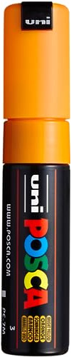 uni-ball Faber-Castell 181315 POSCA Marker with Round Broad Tip, Yellow | Water-based pigment ink marker, high coverage, for almost all surfaces, replaceable nib