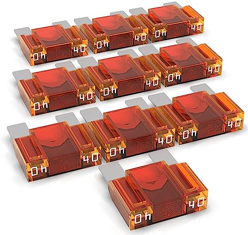 AUPROTEC Maxi Flachstecksicherung 20A - 80A Stecksicherung Schmelzsicherung Auswahl: 40A Ampere orange, 10 Stück