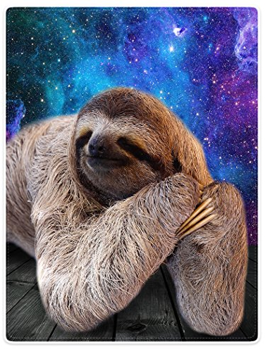 YISUMEI Decke 100x125 cm Kuscheldecken Sanft Flanell Weich Fleecedecke Bettüberwurf Faultier Holzmaserung Galaxy