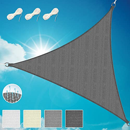 Sol Royal SolVision HS9 - Sonnensegel dreieckig 3,6x3,6x3,6 m HDPE Atmungsaktiv & UV Schutz Sonnenschutz für Terrasse, Balkon, Pool und Garten – Sonnensegel 360x360x360 cm Schattennetz Anthrazit
