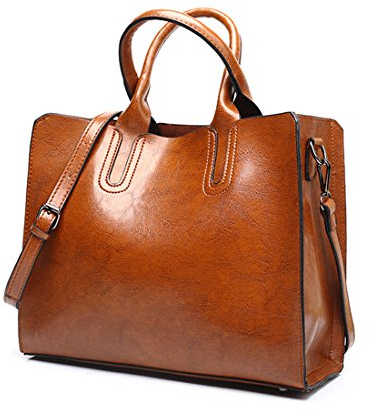 DEERWORD Damen Henkeltaschen Damenhandtaschen Frau Handtaschen Klein PU-Leder Tote Schultertaschen Braun