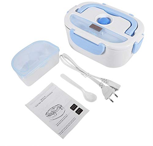 1.5L Riscaldamento Container Pranzo, Scaldino Elettrico Porta Pranzo Scaldavivande Elettrico Portavivande in Acciaio Inox Scaldino Lunch Box per Scuola Ufficio Viaggio Picnic, Spina UE 110‑220V