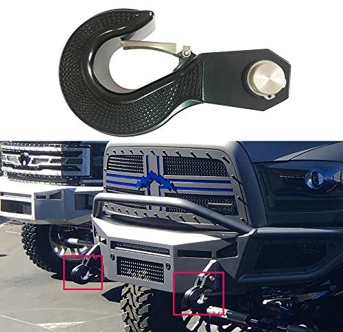 SXMA 8T Paraurti Anteriore Universale Nero Lega di Alluminio Semirigido in Alluminio Traino Gancio Traino Racing Gancio Traino Gancio Traino Catena per Fuoristrada JEE p JK, Accord, Pajero