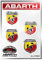 Abarth Aufkleber Sticker Tabs 4 S Shields, 94 x 131 mm