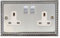 Georgian Polished Chrome Double Socket (White Insert/Chrome Switches) - MC210