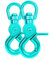 Ganzoo Scherenkarabiner-Haken mit Drehgelenk L: 60 mm, Schnappkarabiner für Hunde-Leine, 2 Stück, Wirbelkarabiner, Triggerhead für Paracord 550 Hundehalsband, legierter Stahl, Drehkopf, Farbe: Türkis