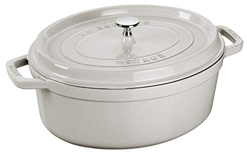 STAUB Cacerola ovalada con trufa blanca, tamaño 37 cm