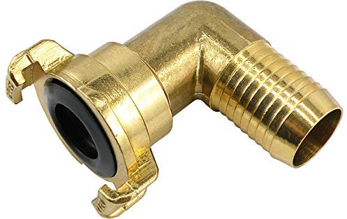 Fittingteile - raccords rapides coudés pour tuyau d'arrosage avec embout - rotatif - largeur des griffes 40 mm (diamètre intérieur du tuyau : 19,0 mm)