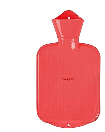 0,8 Liter Naturgummi-Wärmflasche, Farbe: rot