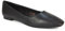Womens Flat Slip On Square Toe Pumps Ladies Ballet Casual Shoes Size 3-8 Black Synthetic Leather