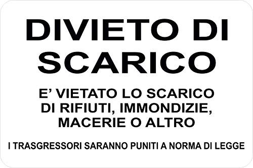 ADESIVO DIVIETO DI SCARICO RIFIUTI (200 x 300 mm)