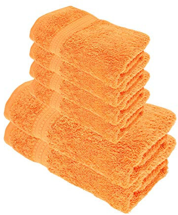 Julie Julsen Bio Duschtuch-Set 6 TLG. 2 Dusch- 4 Handtücher Orange 100% Baumwolle Frotte 550g/m²