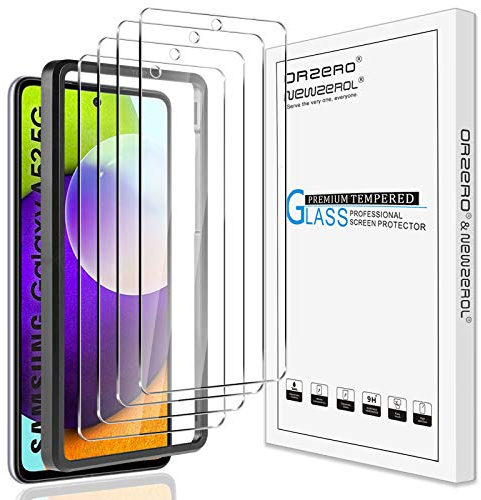 NEWZEROL 4 Stück Display-Glasschutz für Samsung Galaxy A52 4G,5G /A52s [Mit Installationsrahmen] Schutzfolie [Blasenfrei] Anti Scratch Displayschutz aus Gehärtetem Glas Displayschutzfolie